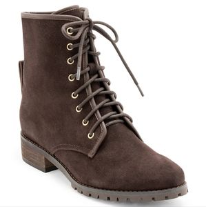BLONDO PRIMA BROWN SUEDE WATERPROOF LACE-UP BOOTS, SIZE 7.5
